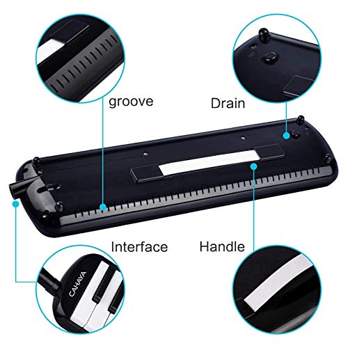 Detalle de CAHAYA Pianola Melodica 32 Tasti con Custodia – Bianco/Nero