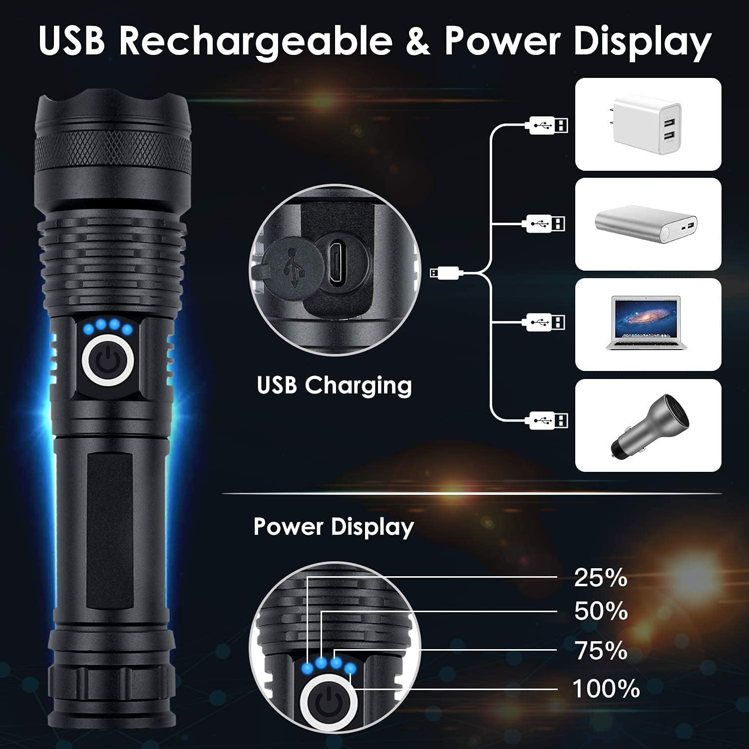 Detalle 2 de BERCOL Rechargeable Flashlight, 5 Modes