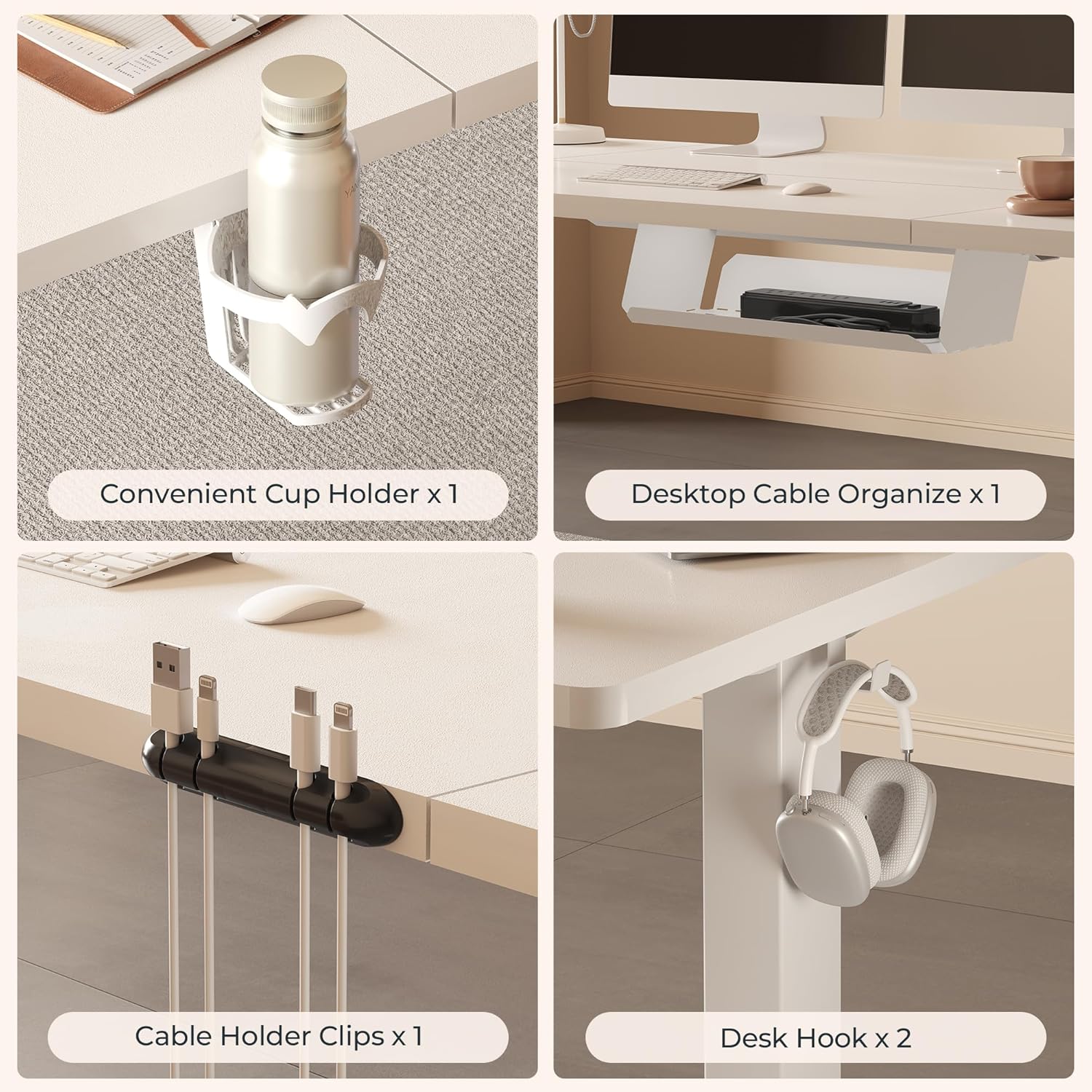 Detalle 2 de FitStand 79" x 32" Electric Standing Desk with Memory Presets, White