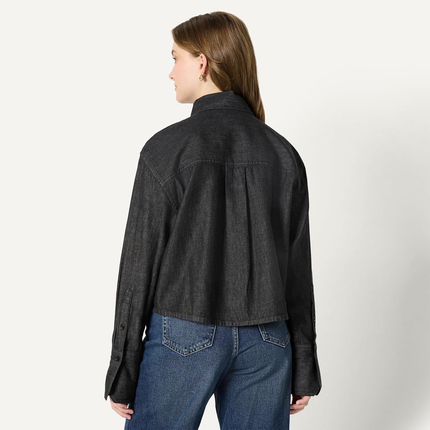 Thumbnail 1 de Amazon Essentials Damen kurzes Jeanshemd (Übergroß, knöpfbar, Denim-Chambray)