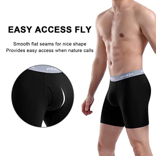 Thumbnail 1 de wirarpa Calzoncillos Hombre Boxer Algodón con Abertura — Pack 4, Negro, Talla XL