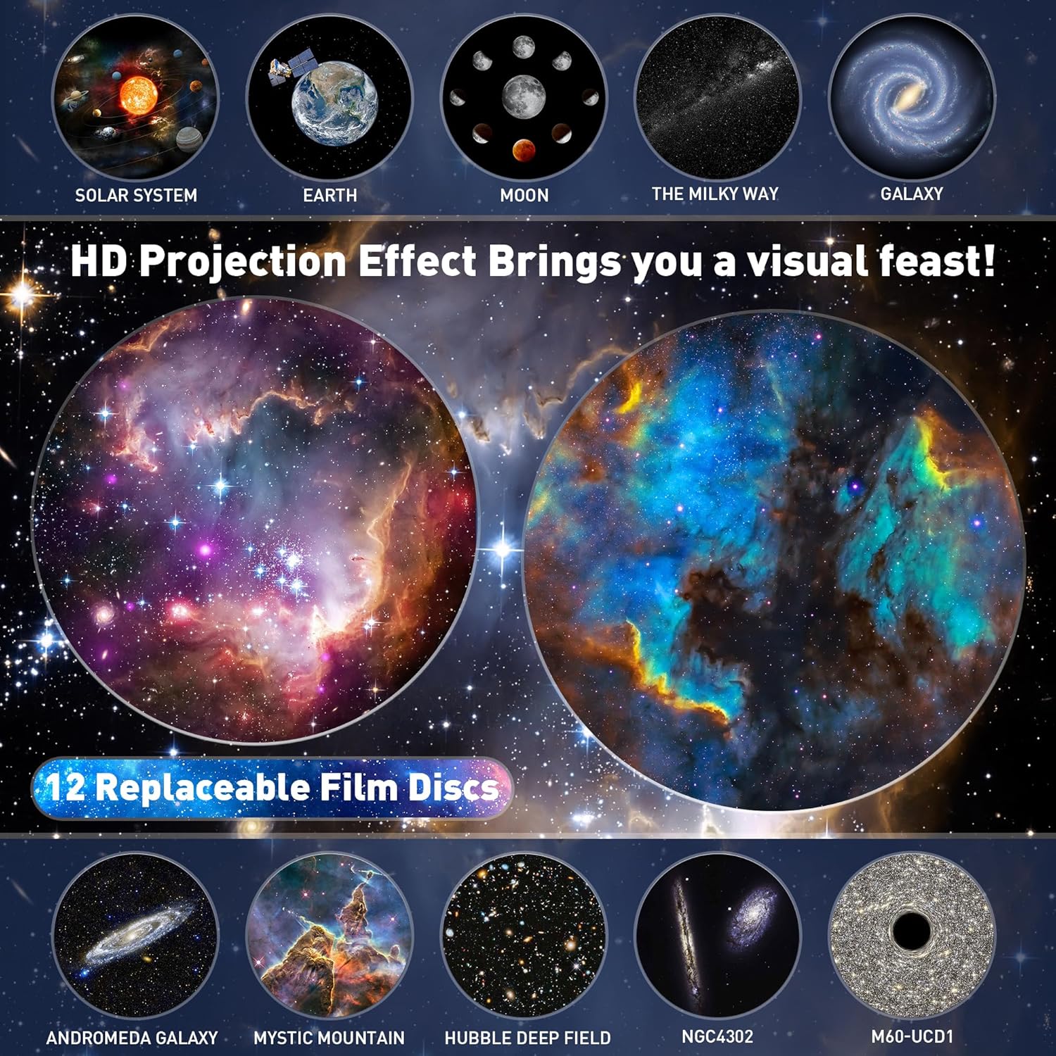 Thumbnail 2 de Macchiatto Projecteur ciel étoilé 13 disques 🌌