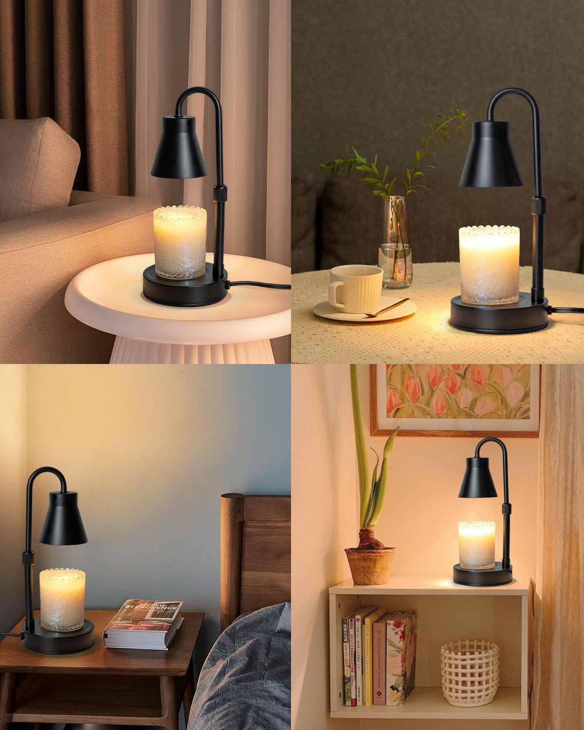 Detalle 2 de Elenhome 2 Pack Candle Warmer Lamp with Adjustable Height 🕯