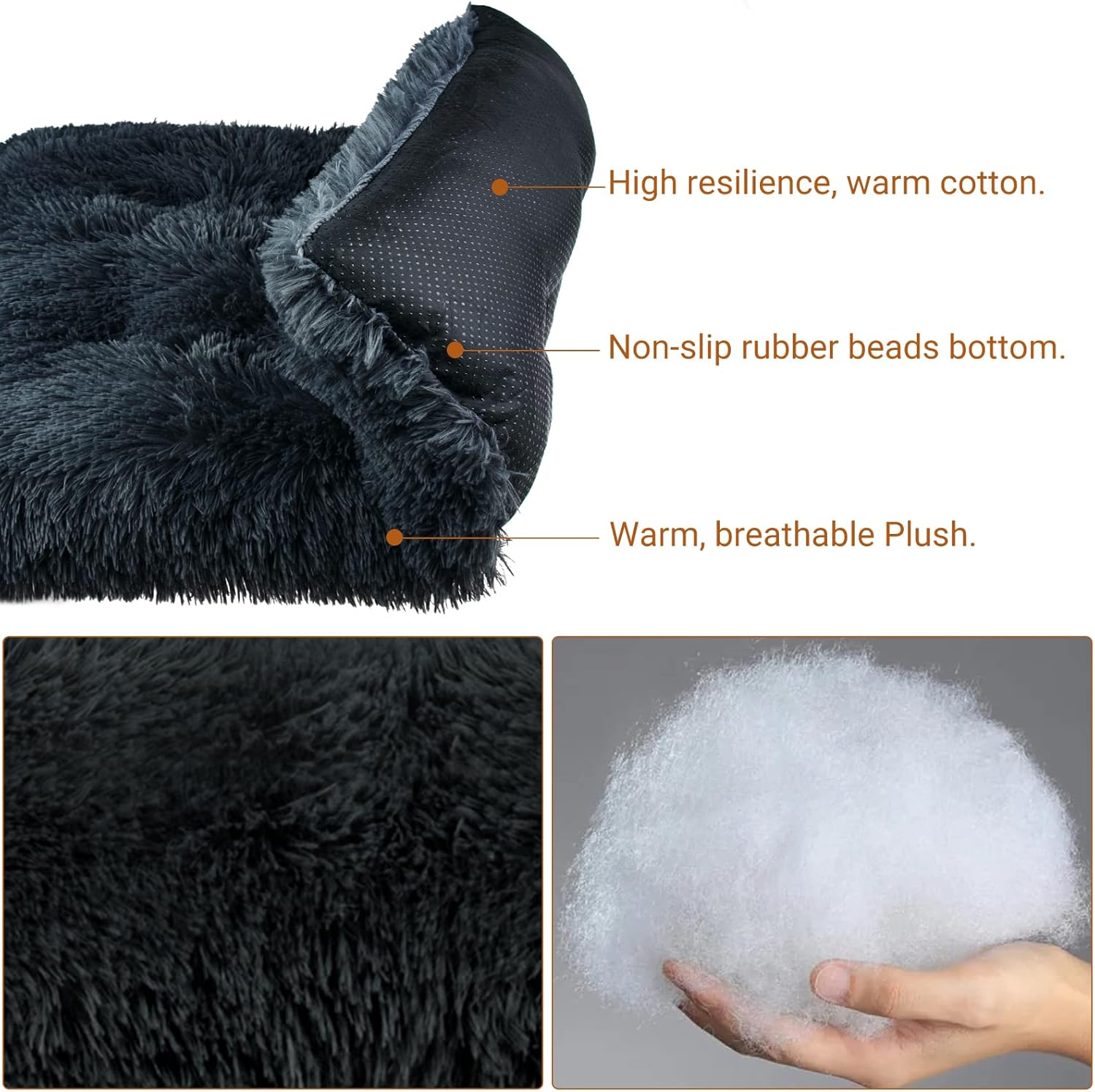 Thumbnail 2 de Moistu Dog Bed Large Crate Mattress (91x61cm) – Waterproof, non-slip base, 8cm thick memory-foam support, machine washable