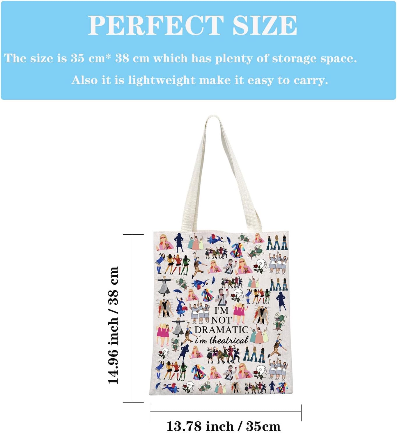 Detalle de JTOUK Broadway Musical Gift Makeup Bag: Theatrical Themed Storage with Style