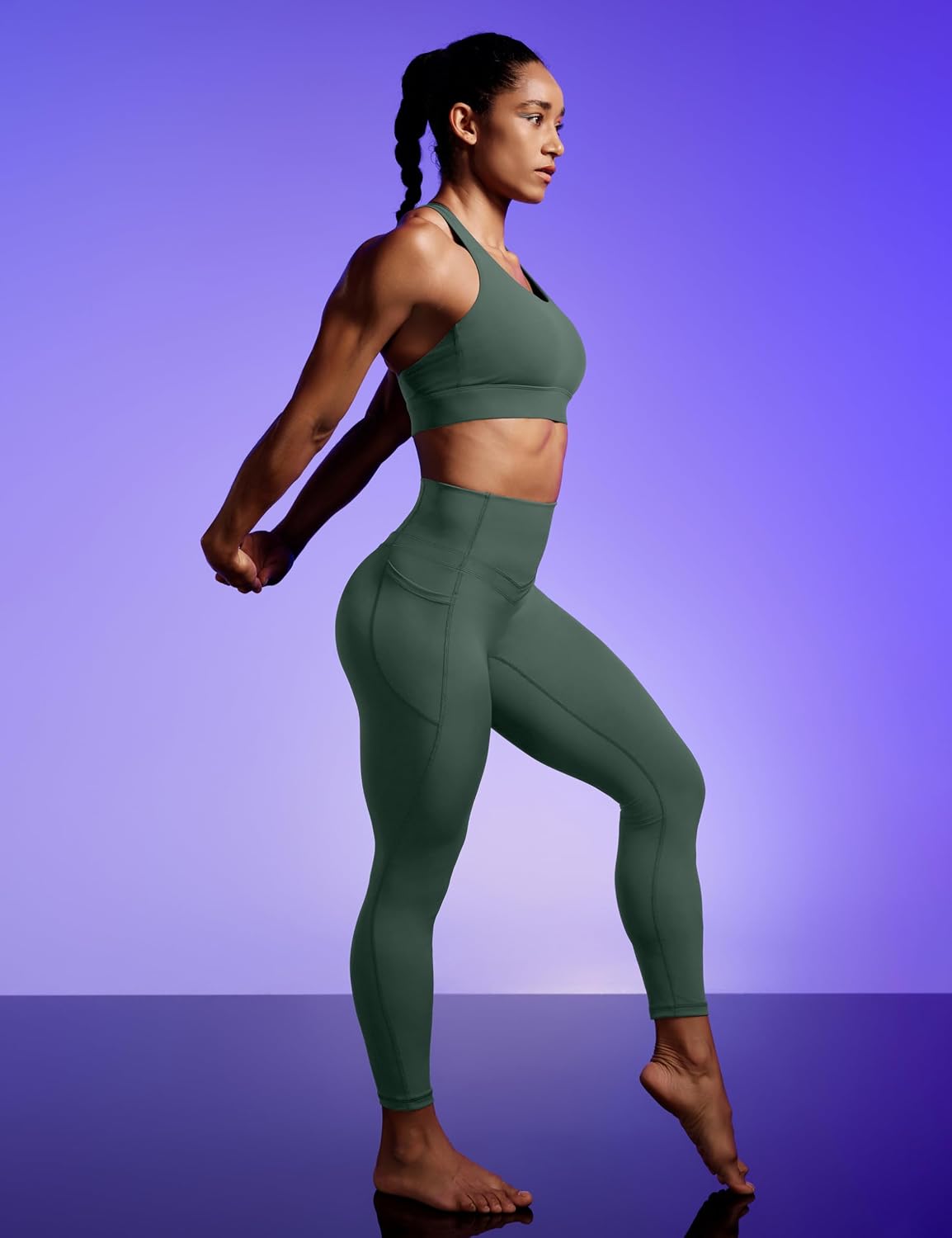 Detalle 2 de IUGA PowerTight Compression Leggings with Pockets for Women — High-Widelity Tummy Control