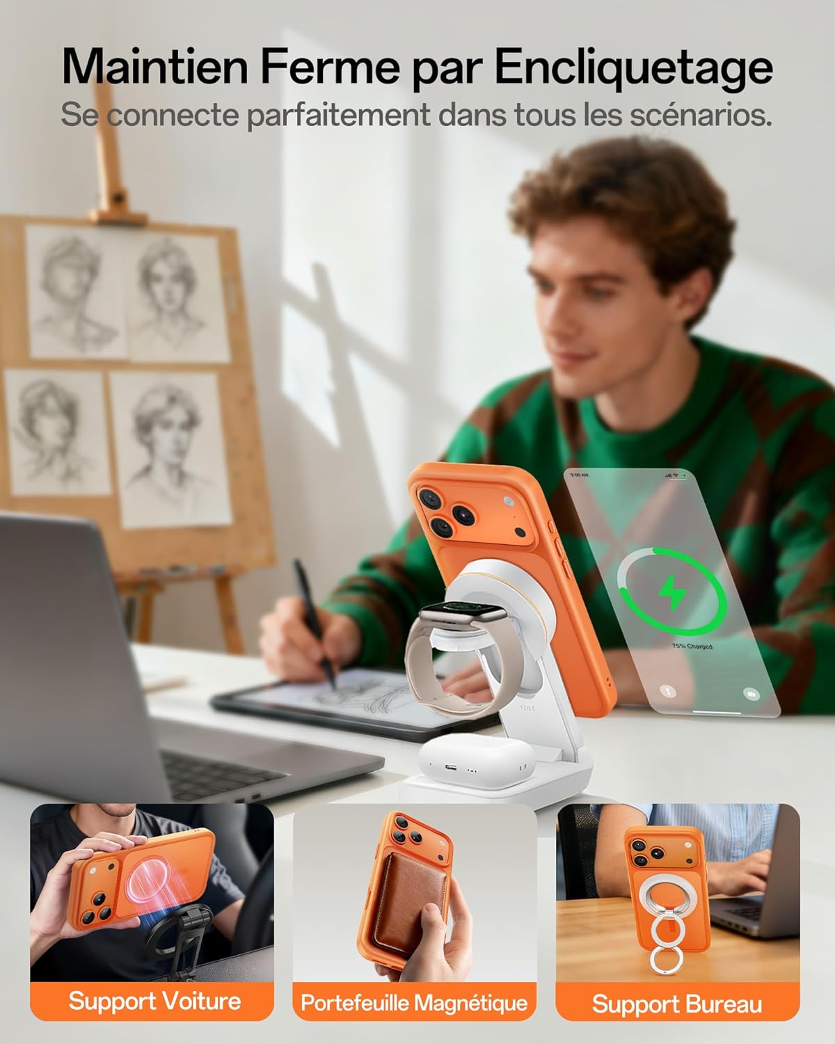 Thumbnail 5 de UNBREAKcable Coque Magnétique pour iPhone 17 Pro 6,3 pouces – MagSafe, Orange