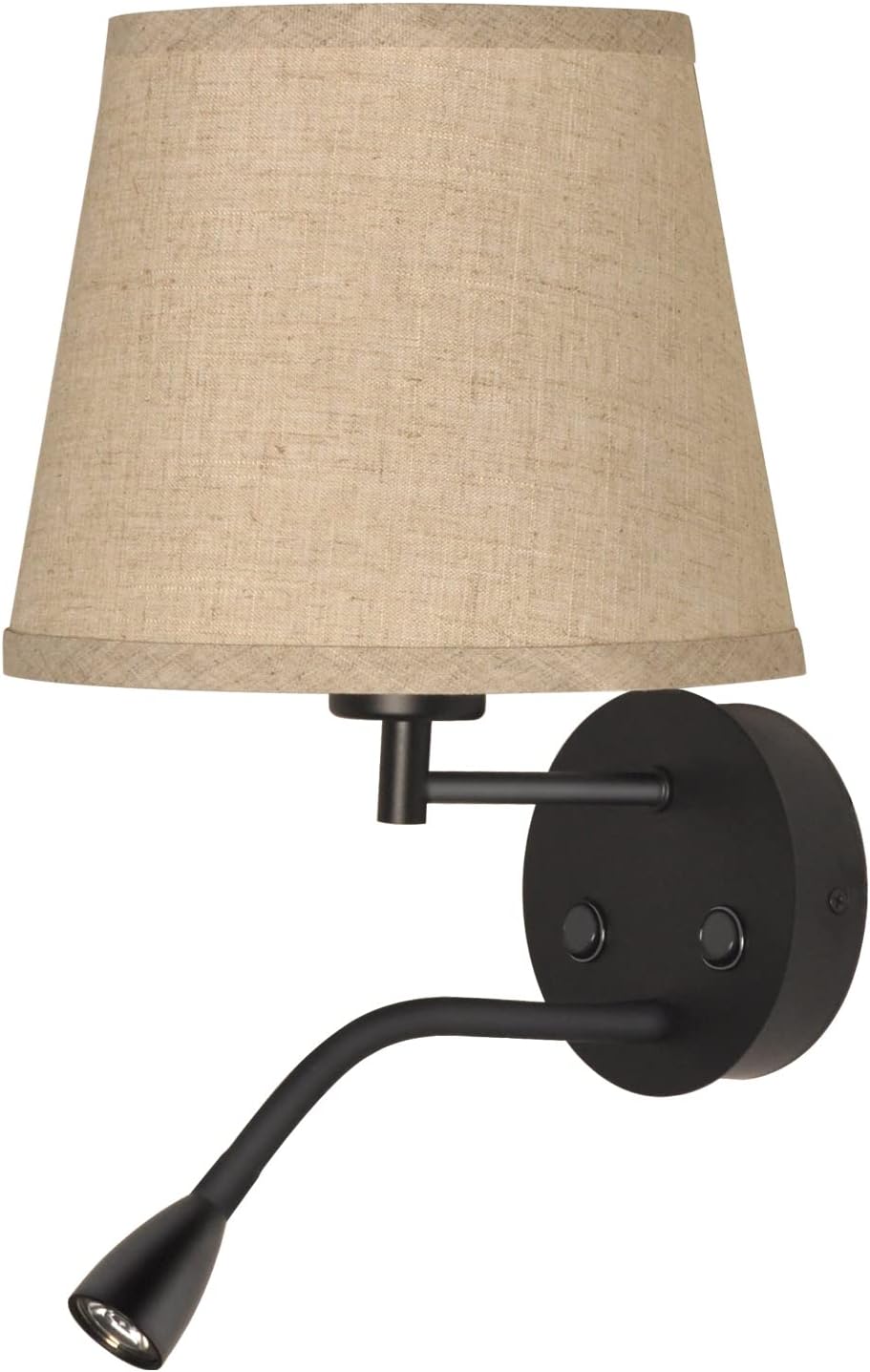 Detalle de B·LED BARCELONA LED – lampa ścienna z abażurem E27 i regulowaną lampką 3 W