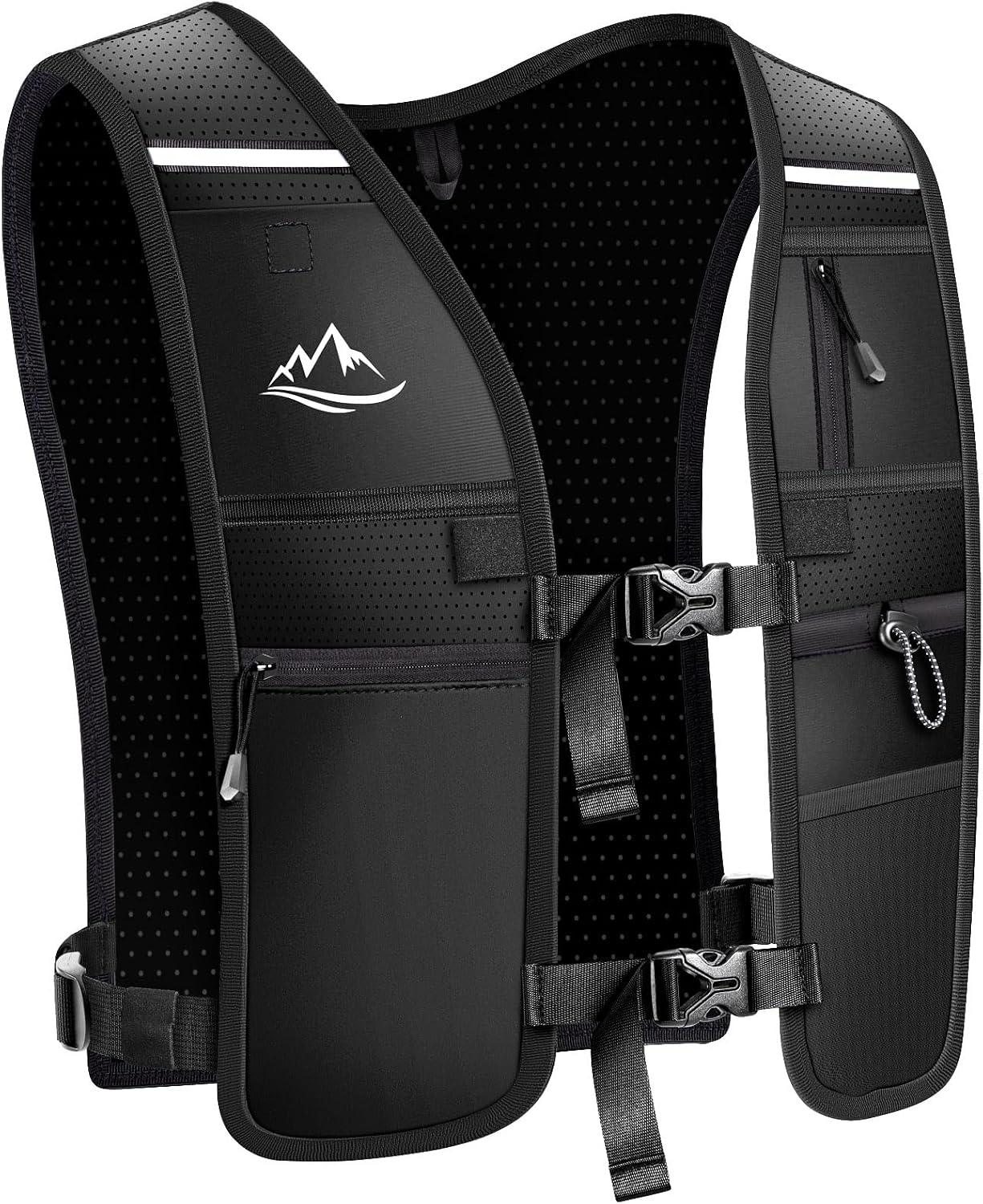 Detalle de ISEYOU Running Vest: Adjustable Unisex Reflective Vest with Waterproof Phone Pocket and 7 Storage Compartments