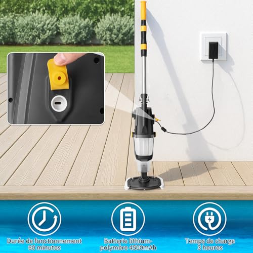 Thumbnail 6 de LEADZM Aspirateur Piscine sans Fil 4500mAh (Orange) – Nettoyage sans fil efficace