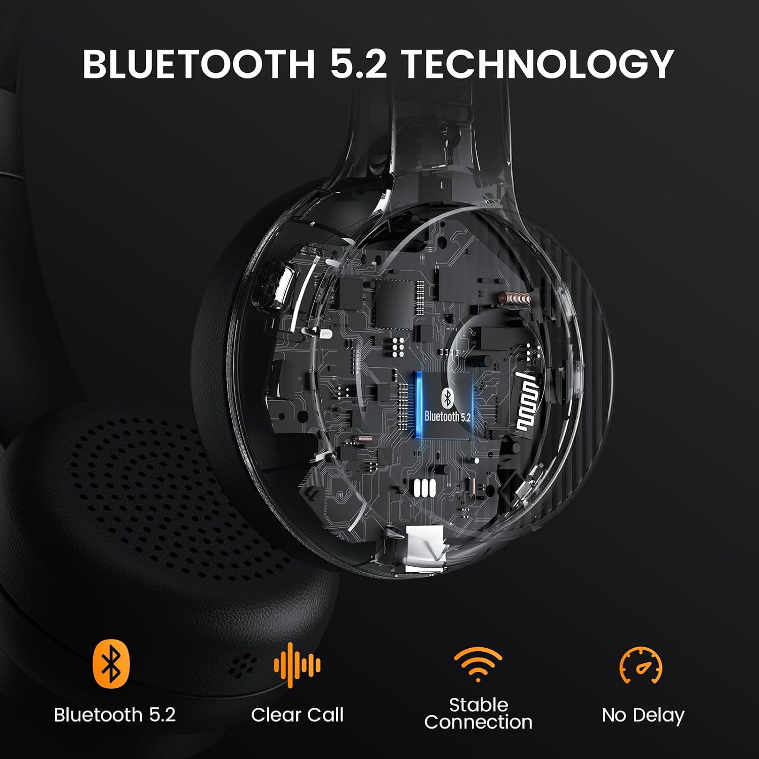 Detalle 2 de EKSA H16 Bluetooth Headset V5.2 55h