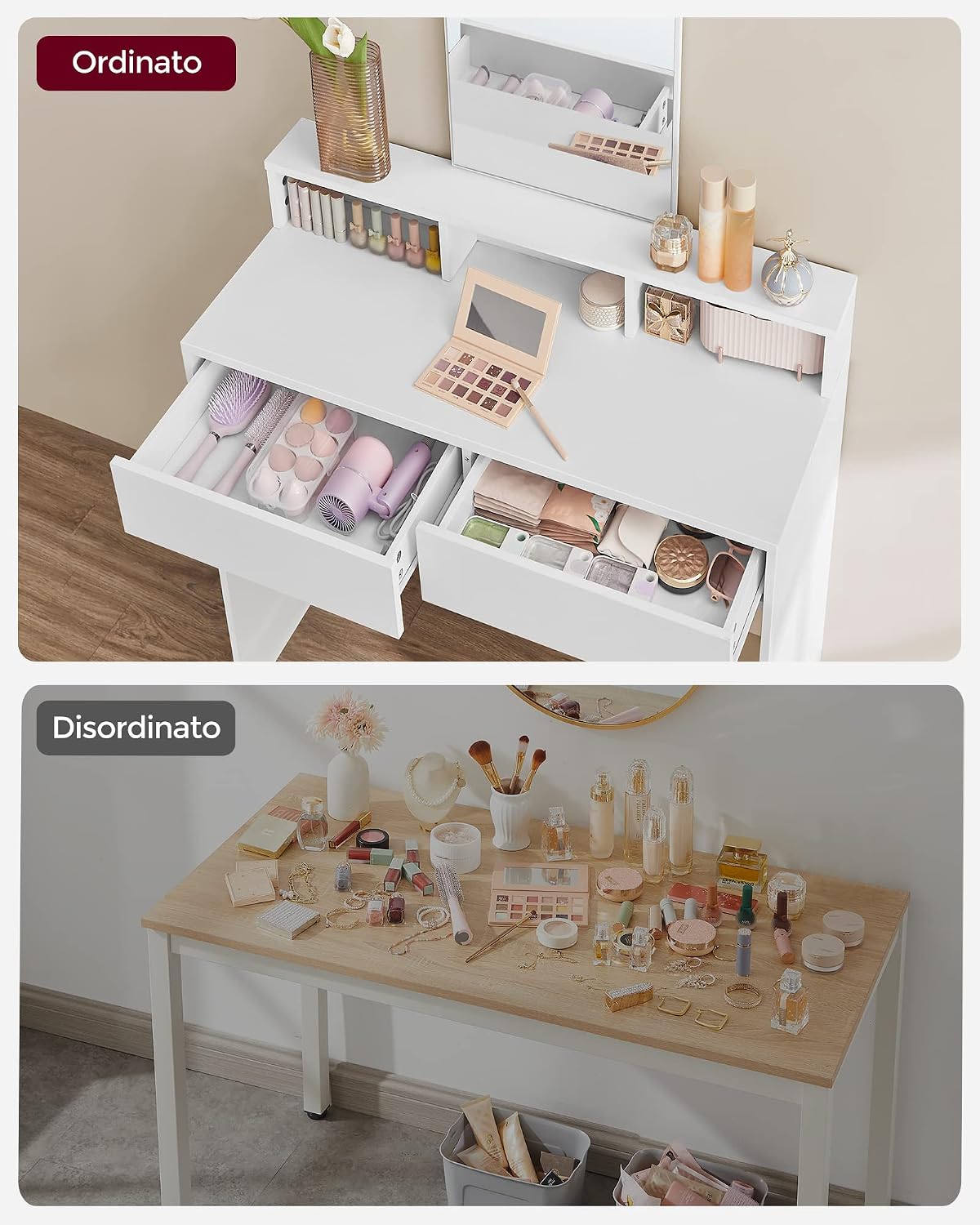 Detalle 2 de VASAGLE KAILYN Toeletta con Specchio 1 pezzo