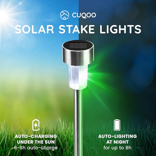 Thumbnail 1 de CUQOO Solar Garden Stake Lights – 10 Pack Colour-Changing LED Pathway Lights