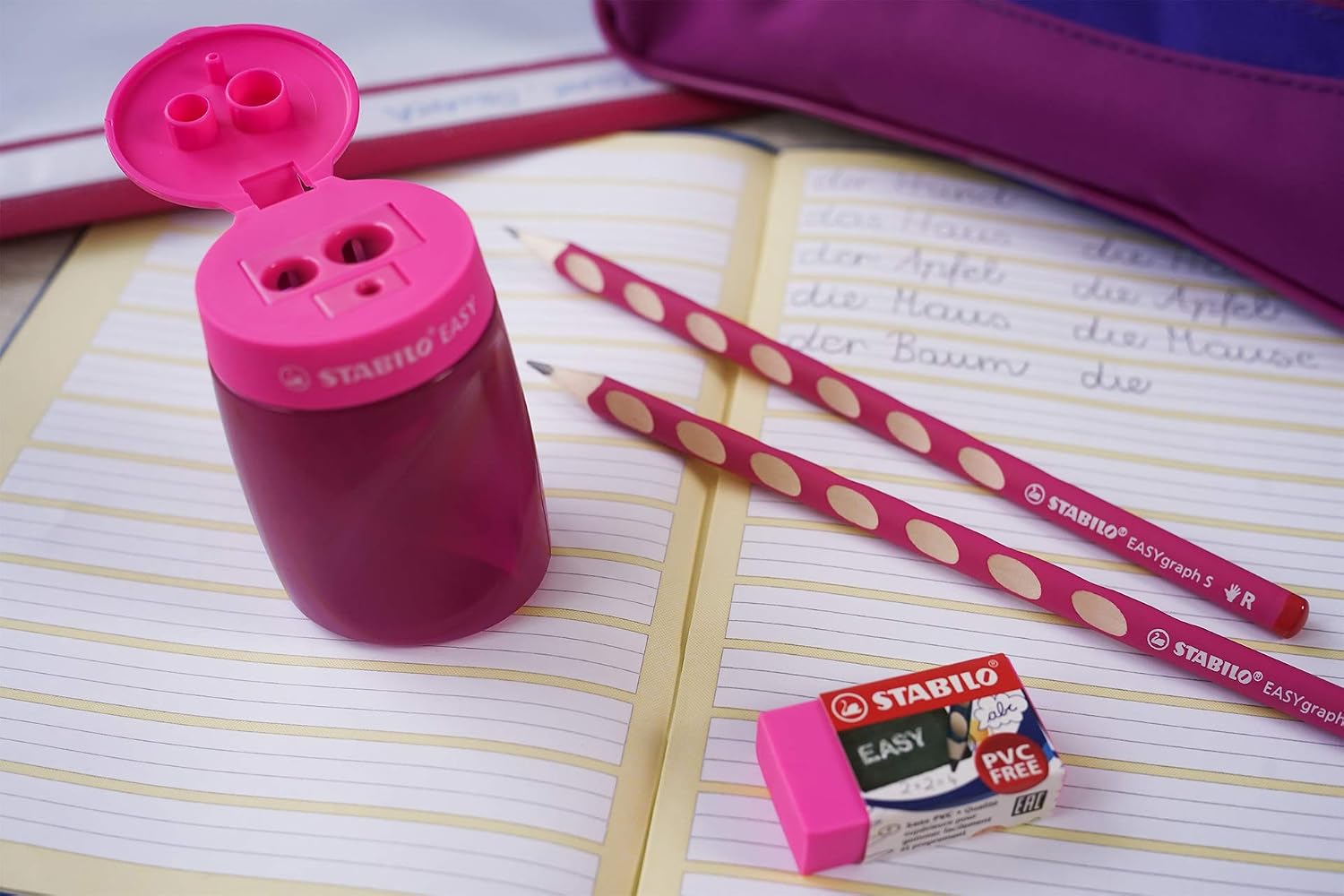Thumbnail 1 de STABILO Schul-Set für Linkshänder – EASYgraph S pink (inkl. Spitzer & Radierer)