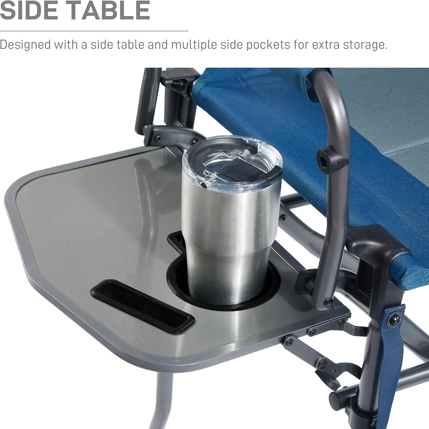 Thumbnail 4 de EVER ADVANCED EA-DC-1026T Tall Camping Chair with 30.7-Inch Seat and Side Table
