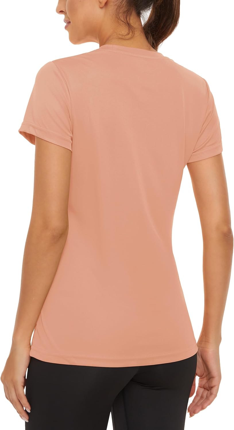 Detalle de MAGCOMSEN women’s short sleeve quick-dry UPF 50+ running & workout T-shirt