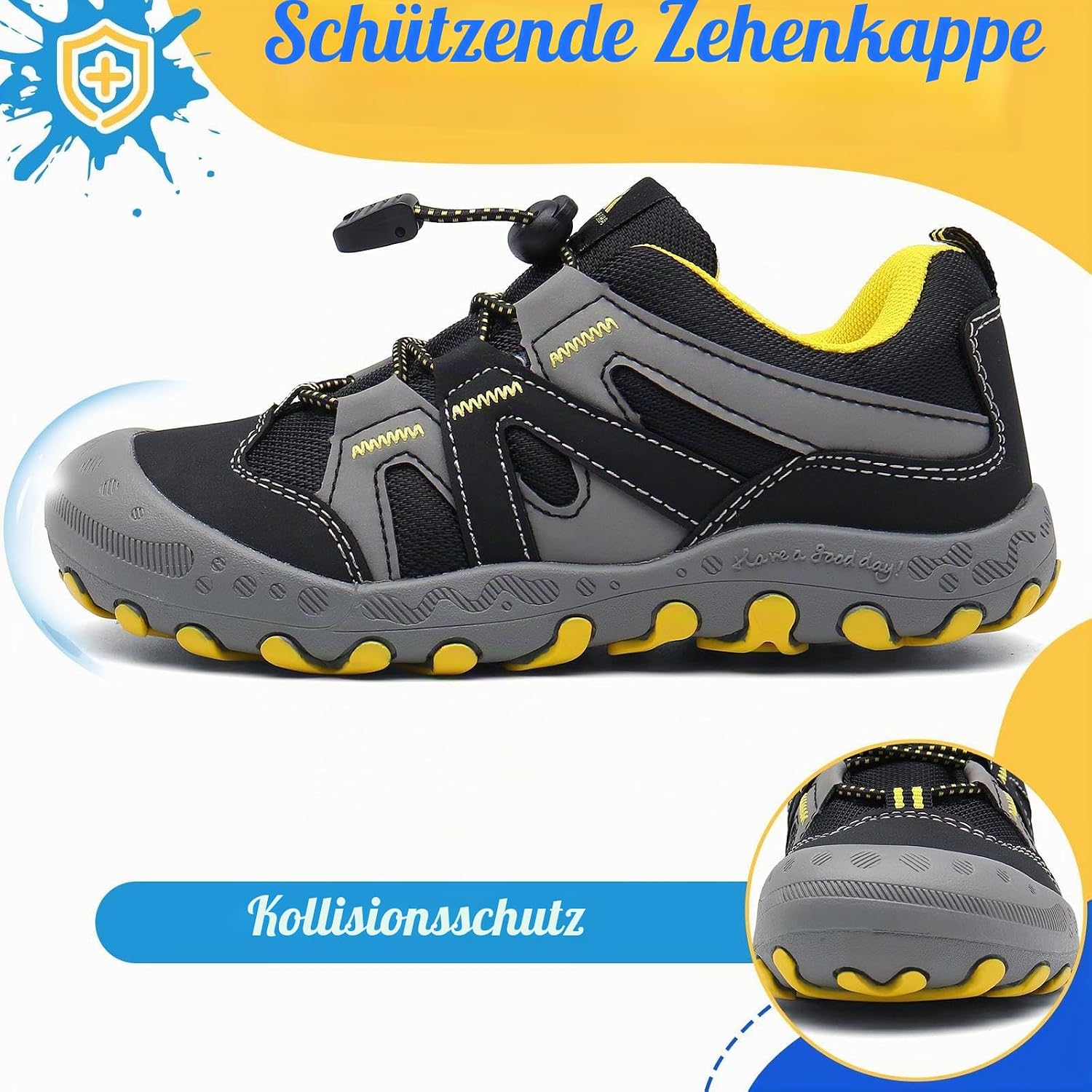 Detalle 2 de Mishansha Kinder Trekkingschuhe Jungen – atmungsaktiv, rutschfest, Gr.24–38