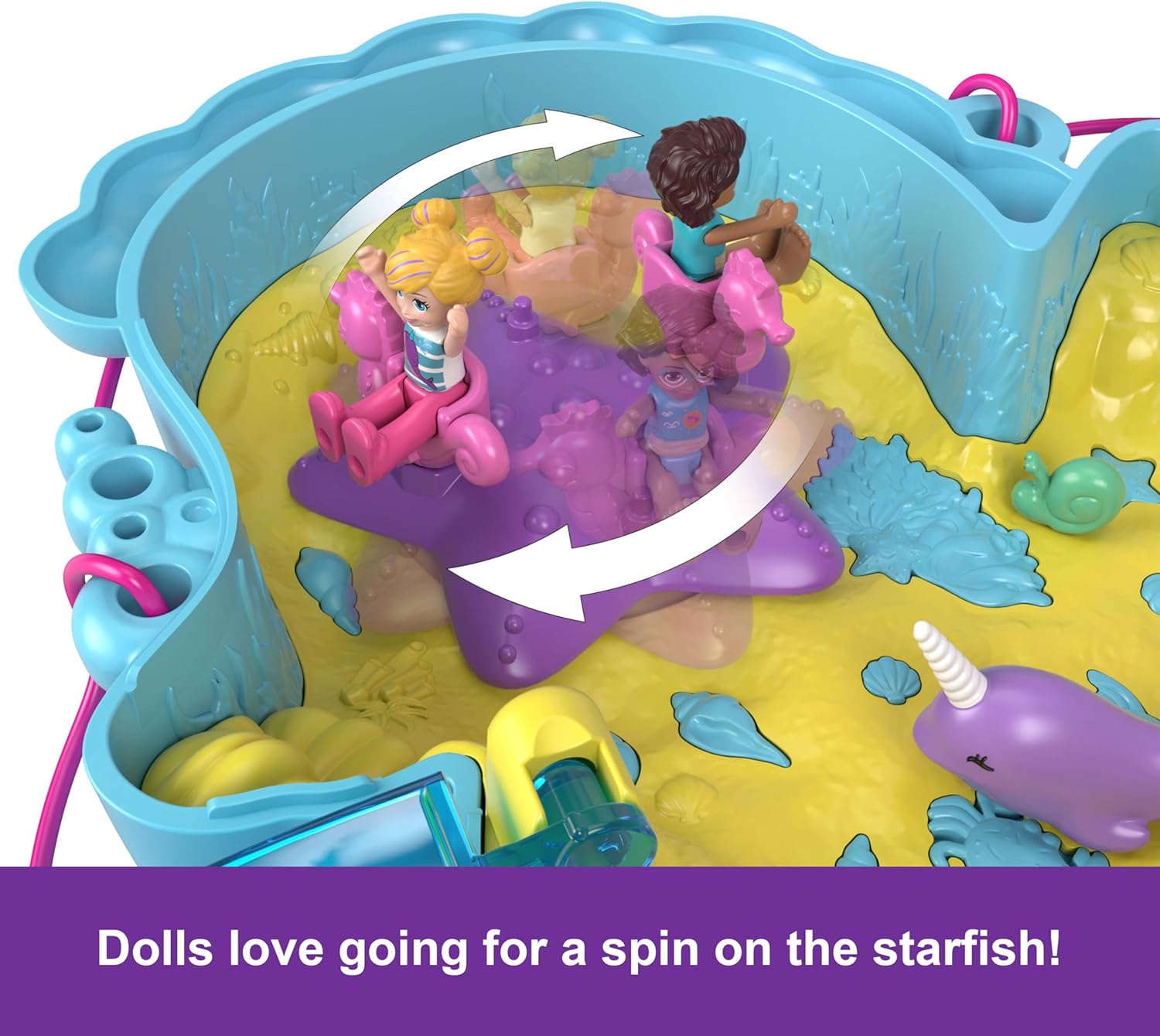 Thumbnail 4 de Polly Pocket Dolls & Playset with Pets & 13 Accessories – 2-in-1 Seahorse Wearable Purse