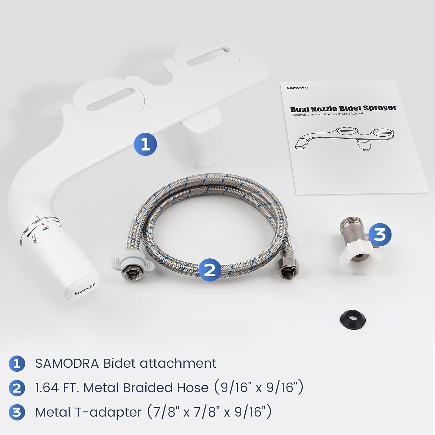 Thumbnail 4 de SAMODRA B007 Ultra-Slim Bidet Attachment with Dual Nozzles and Adjustable Pressure