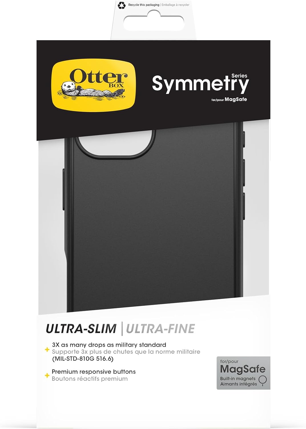 Detalle de OtterBox Symmetry Series MagSafe pour iPhone 16 – coque fine et résistante
