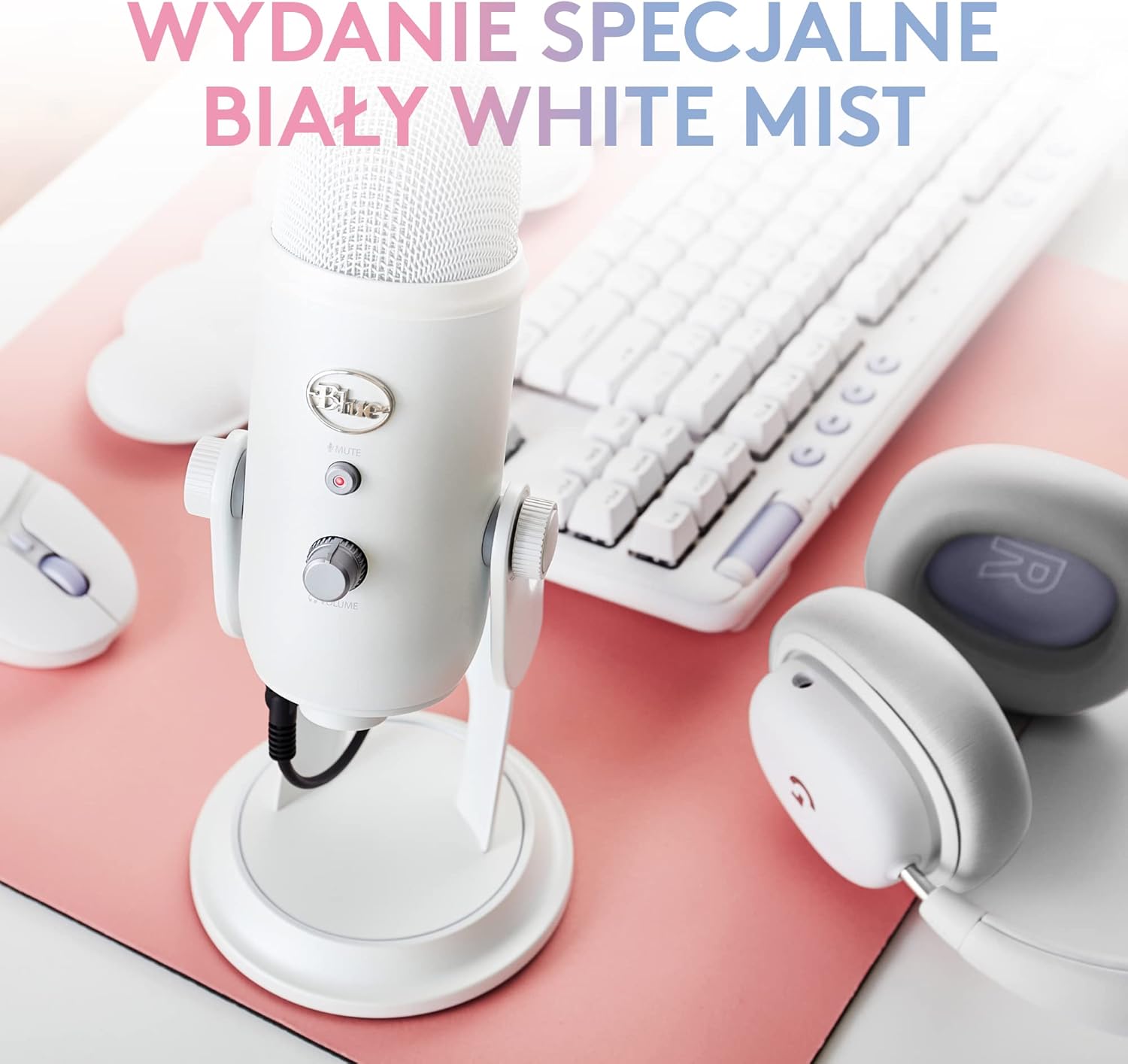 Thumbnail 1 de Logitech G for Creators 988-000533 Blue Yeti USB Gaming Microphone (Off White) – Aurora Streamlabs theme support