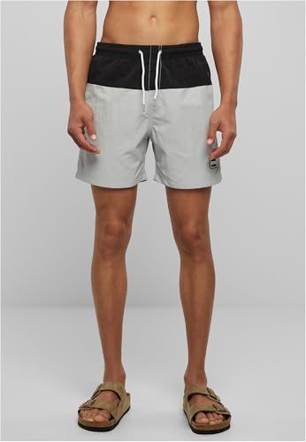 Detalle de Urban Classics Block Swim Shorts per Uomo - Lightasphalt/Black, 4XL
