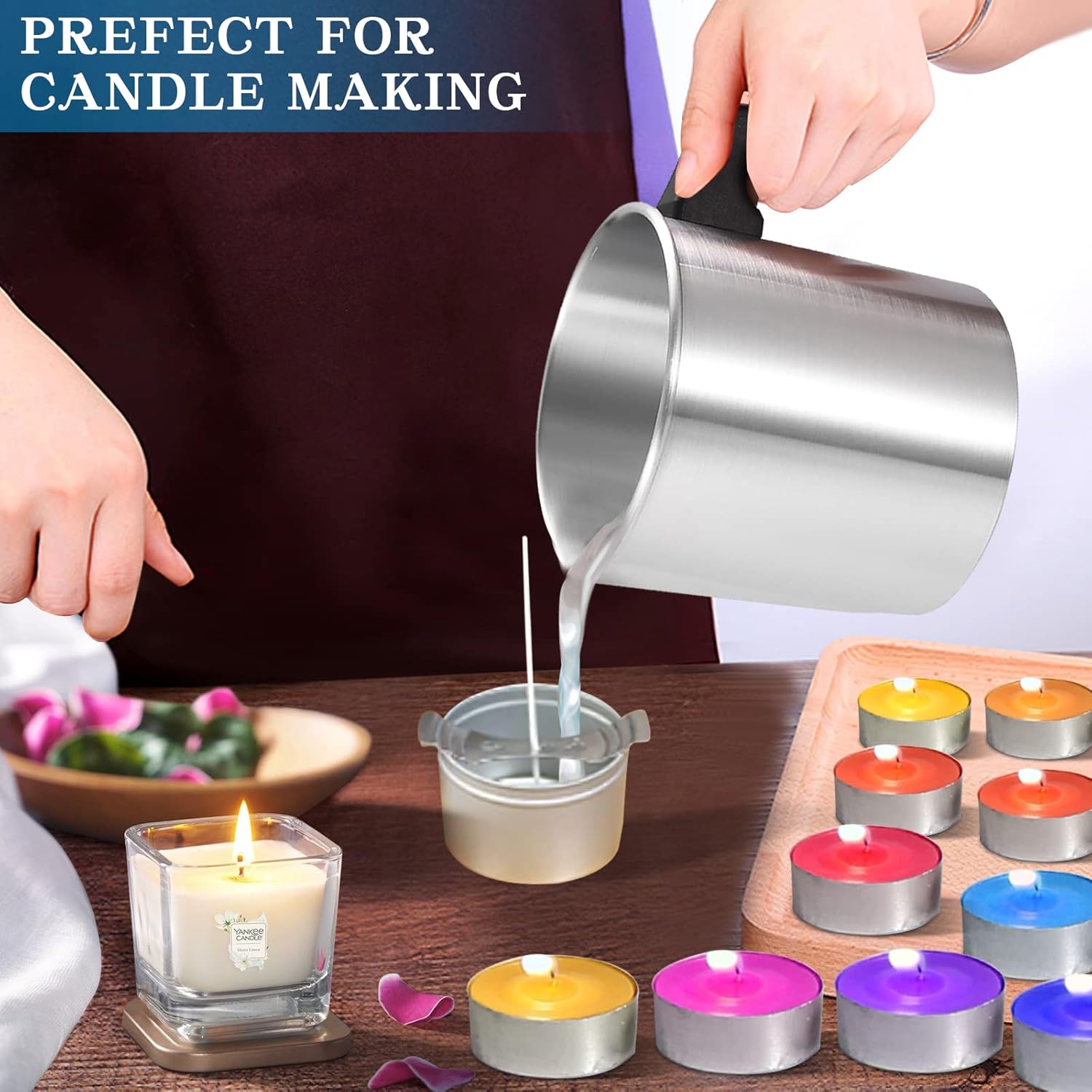 Thumbnail 2 de ONEVER 1.2L Candle Pouring Pot with Dripless Spout 🕯