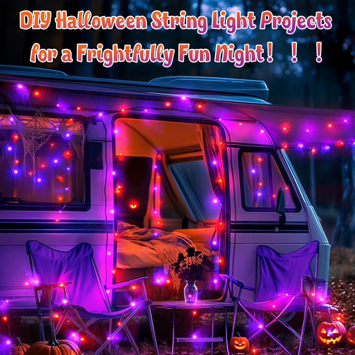 Thumbnail 6 de Lincentra Halloween Decoration Lights, 2 Pack 5M 50LED Orange Purple – Battery Operated with Timer