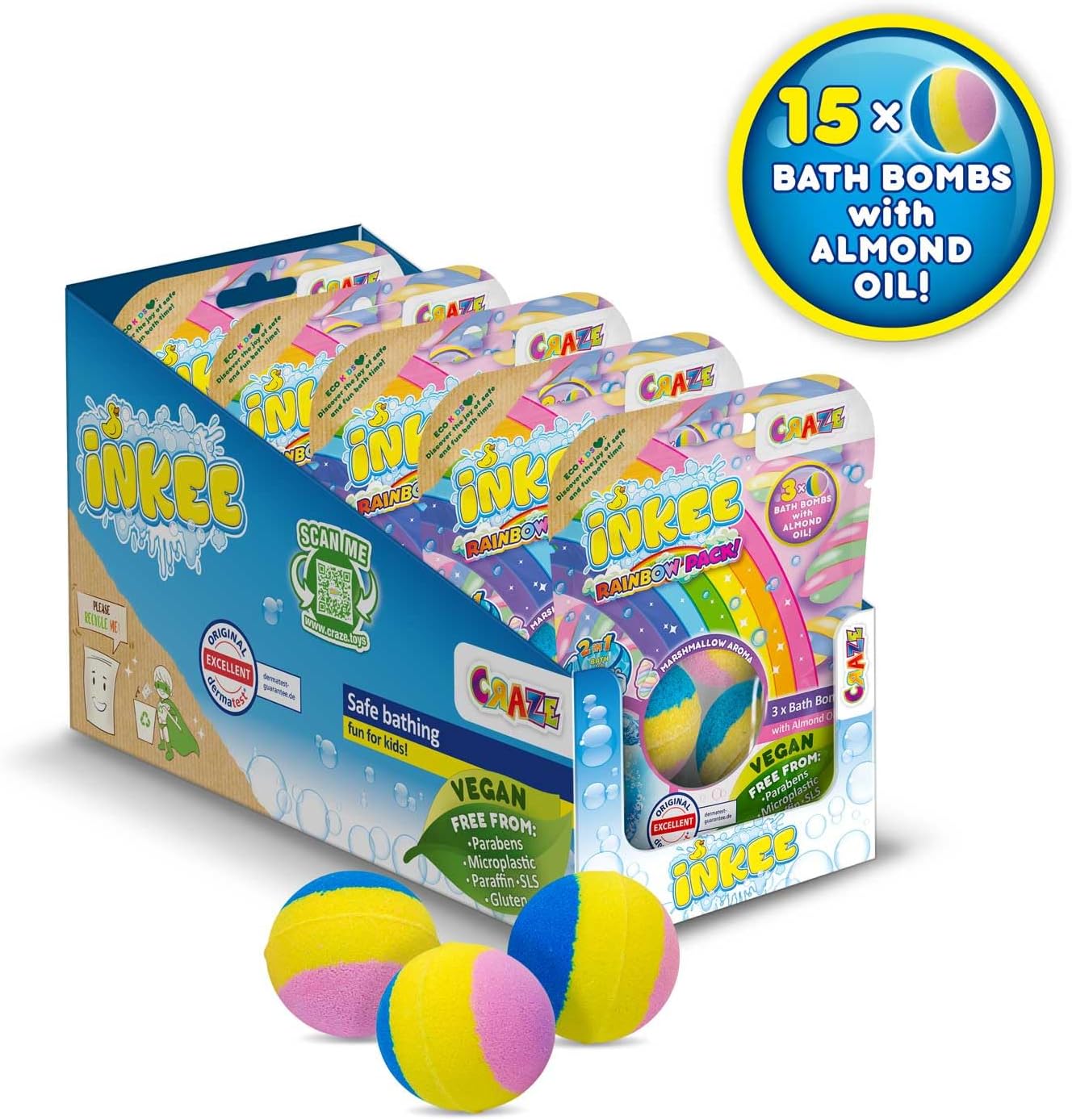 Detalle 2 de INKEE Rainbow Bombe da bagno 60 g 🎈