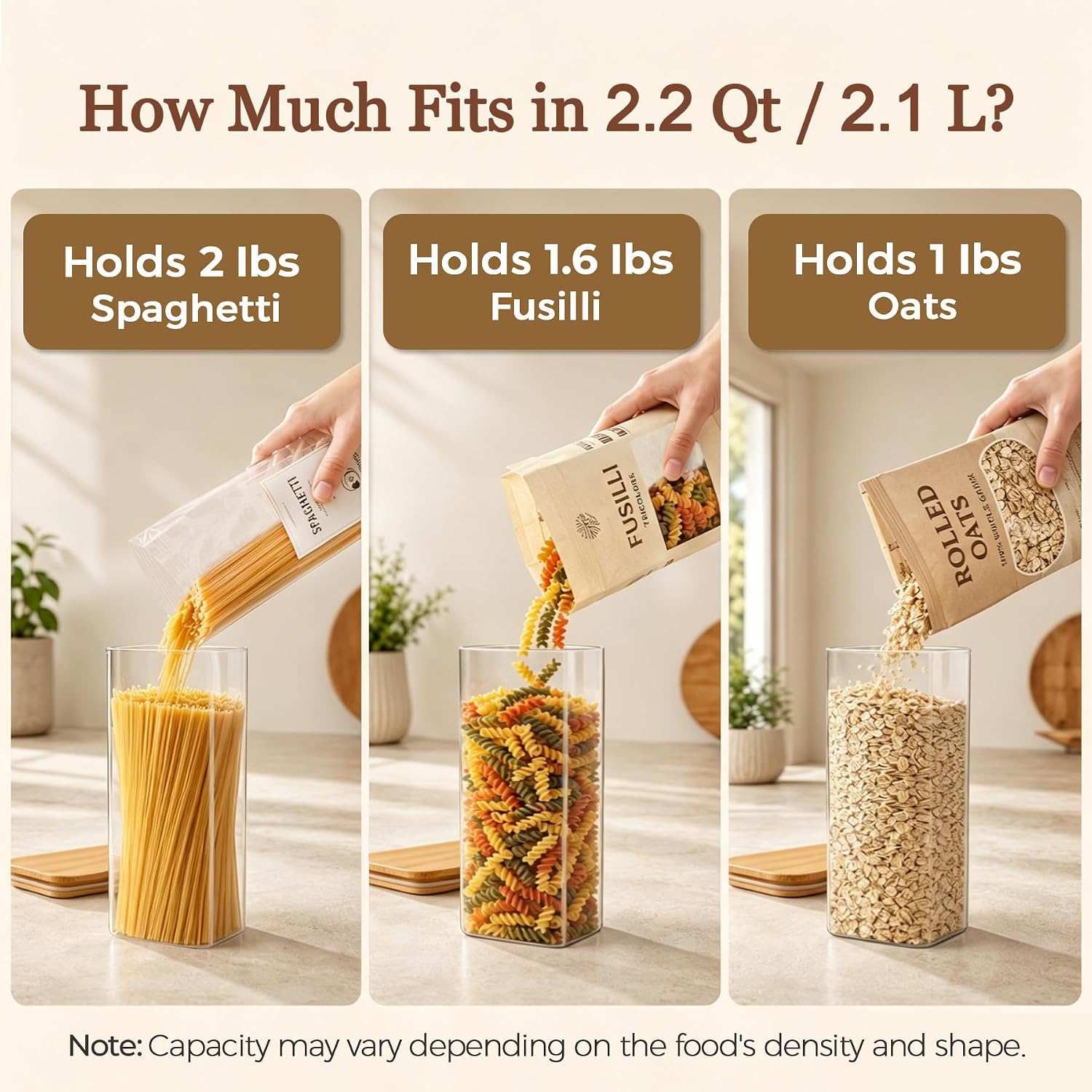 Thumbnail 3 de ComSaf 2.2 Qt Rectangle Glass Storage Containers with Lids: A Practical Pantry Duo