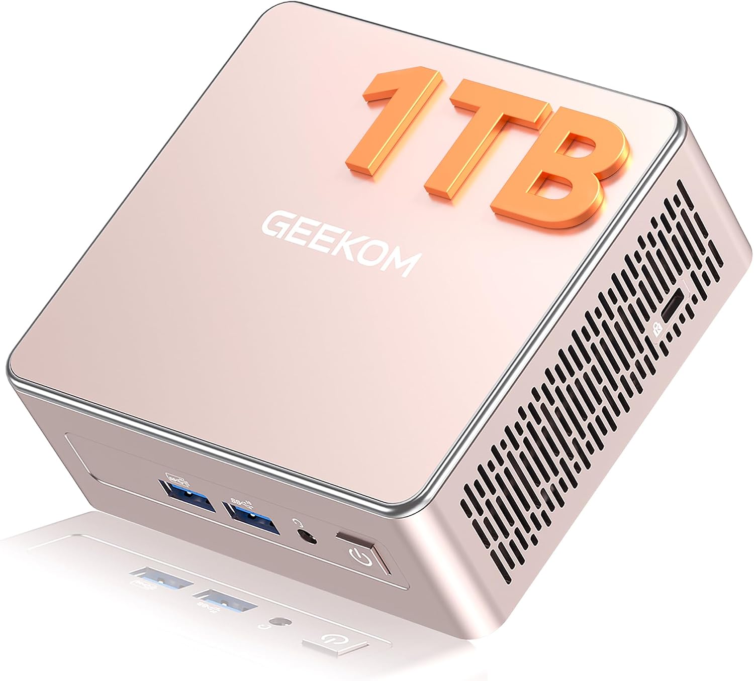 Detalle de GEEKOM A5 Mini PC (Ryzen 5 7430U) — 16GB RAM, 1TB NVMe, Windows 11 Pro, 3-Year Warranty
