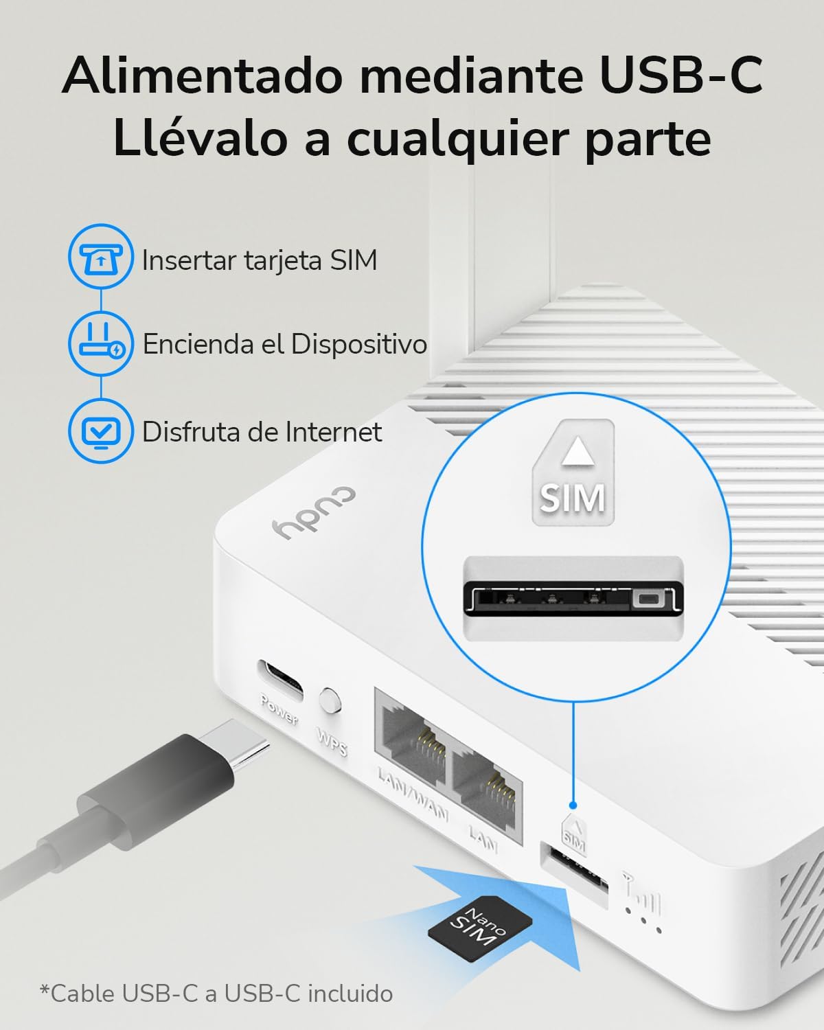 Detalle 2 de Cudy LT300 Router 4G SIM LTE WiFi 300Mbps