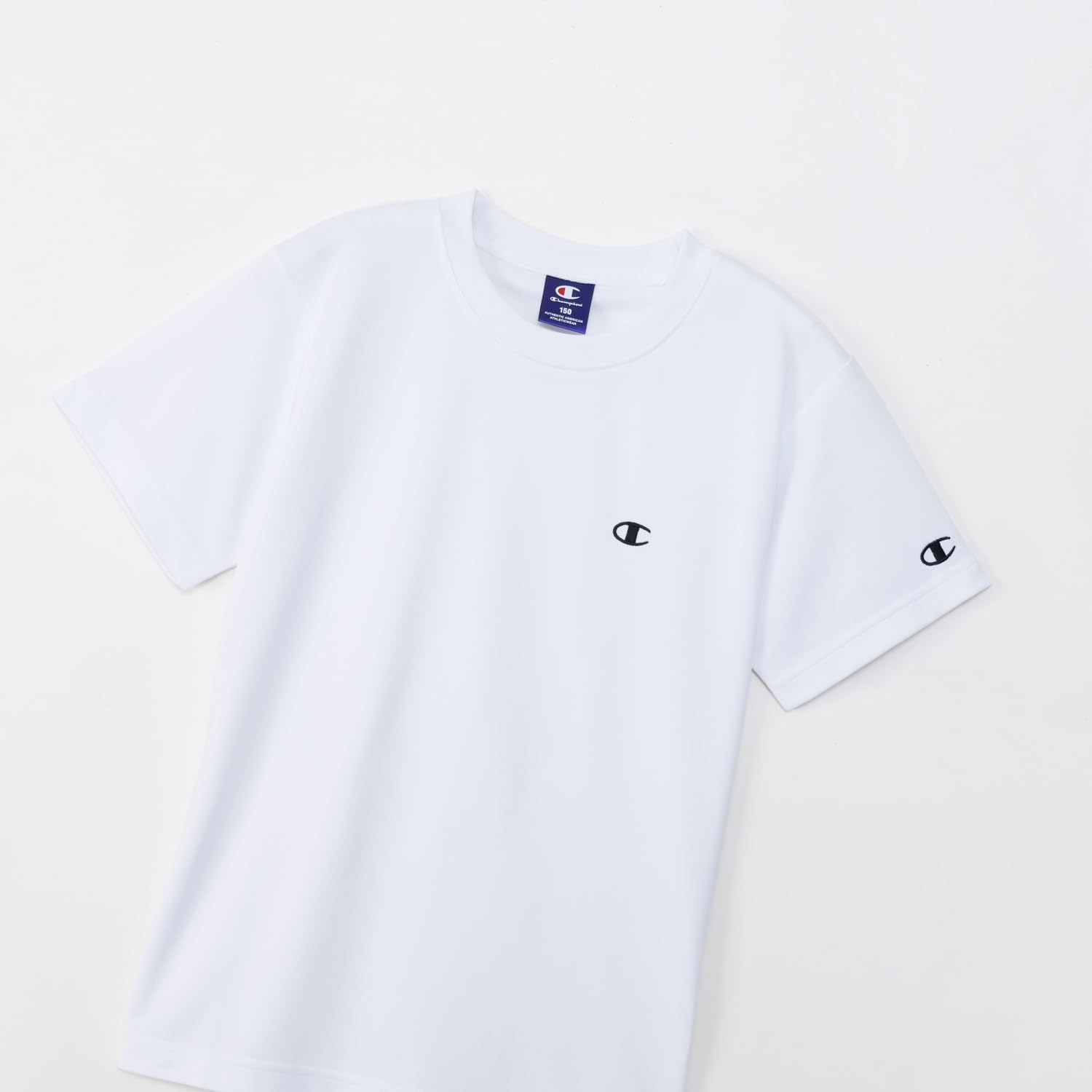 Detalle de チャンピオン CKSYS301Z キッズ半袖Tシャツ 吸水速乾・丸首・刺繍ワンポイントロゴ