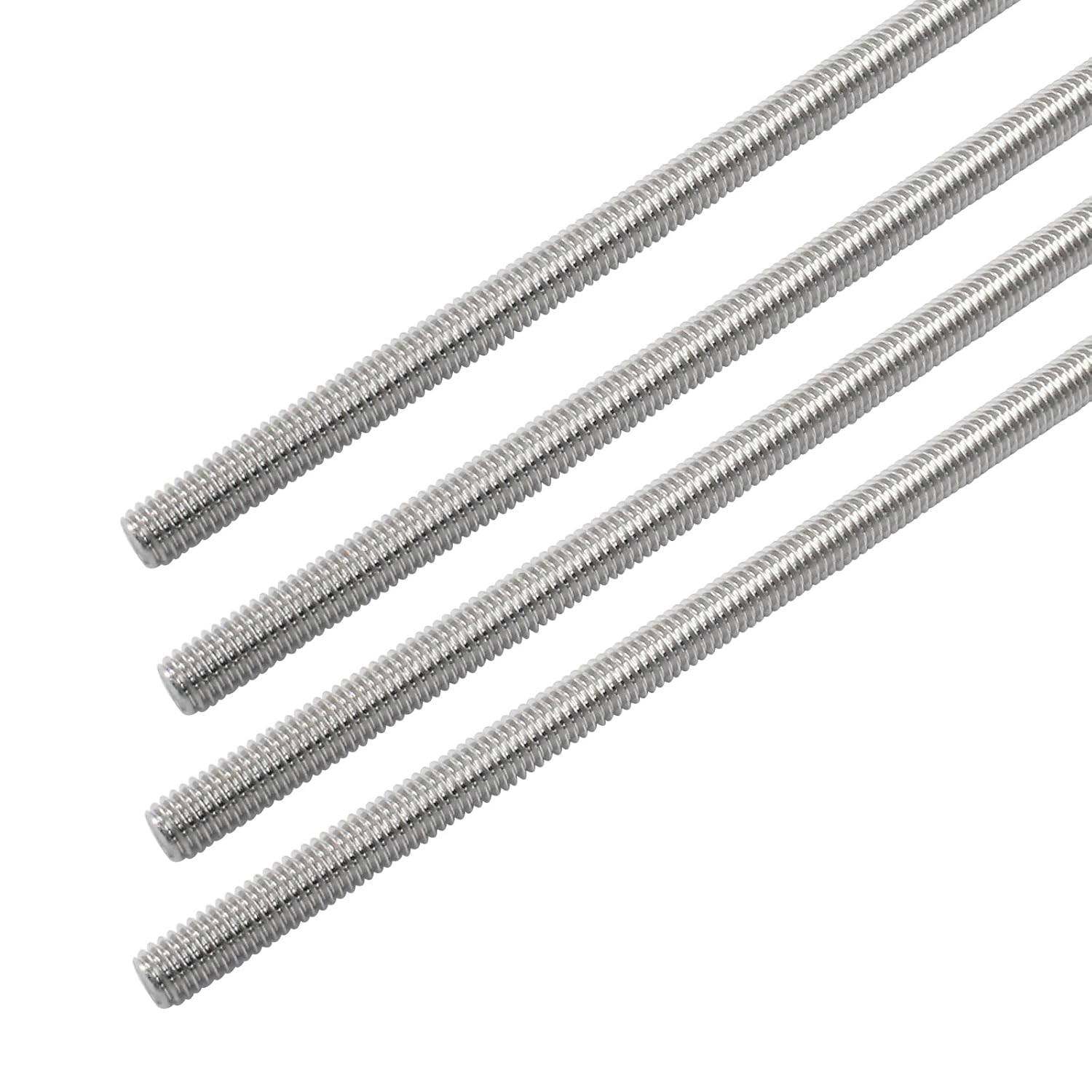Thumbnail 5 de Cjueiom 4 Pcs M5 x 250mm Fully Threaded Rods, 304 Stainless Steel, Right-Hand Threads