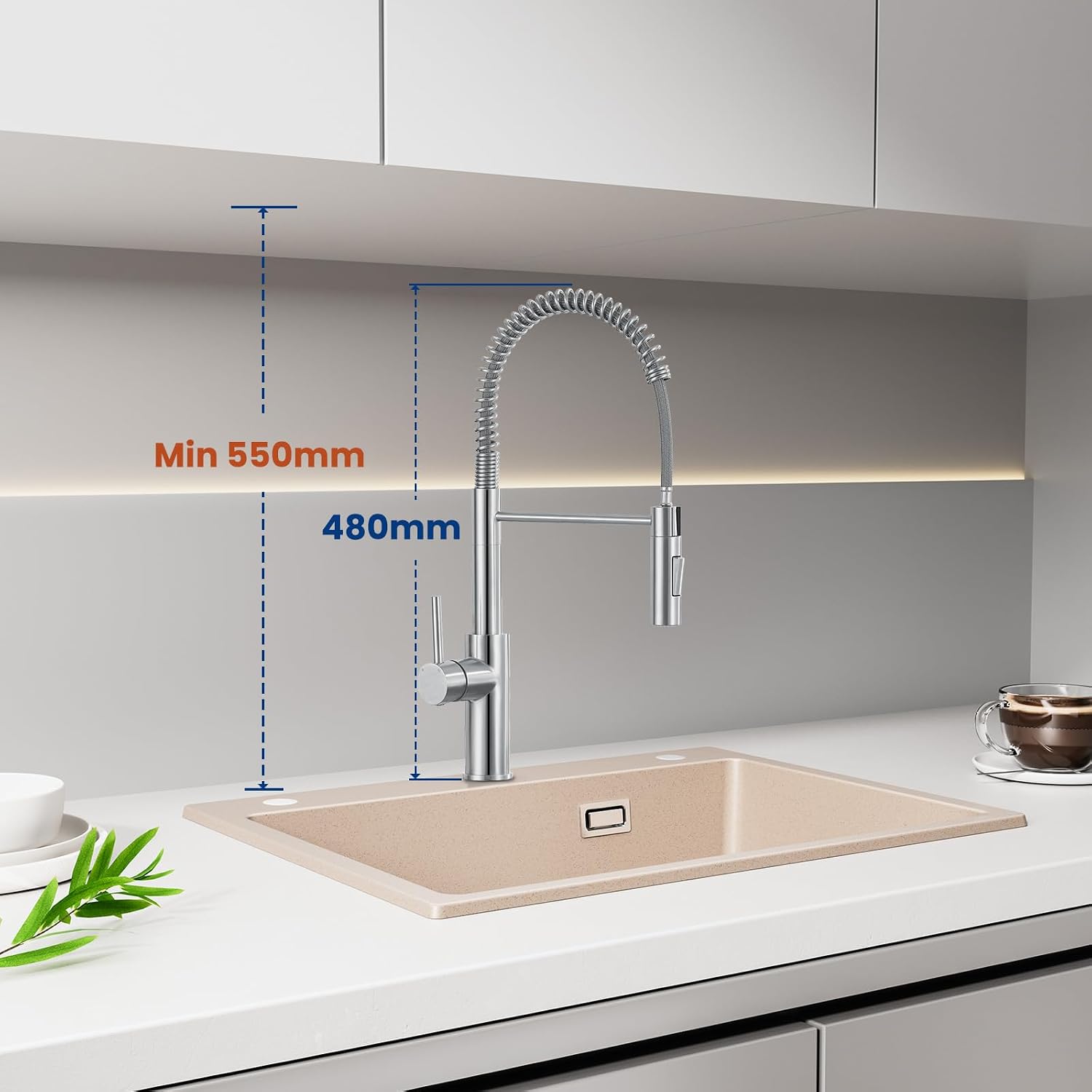 Detalle de CECIPA Rubinetto cucina con doccetta estraibile 360° 🚰