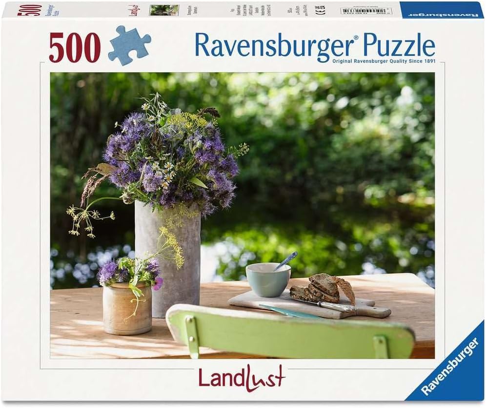 Detalle de Ravensburger Puzzle 12001633 „Landlust Blumengruß am Gartentisch“ (500 Teile) ab 12 Jahren