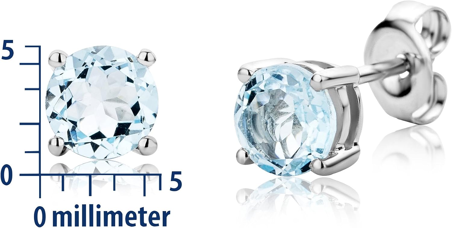 Detalle de Miore Orecchini Oro Bianco 9KT con Topazi Blu