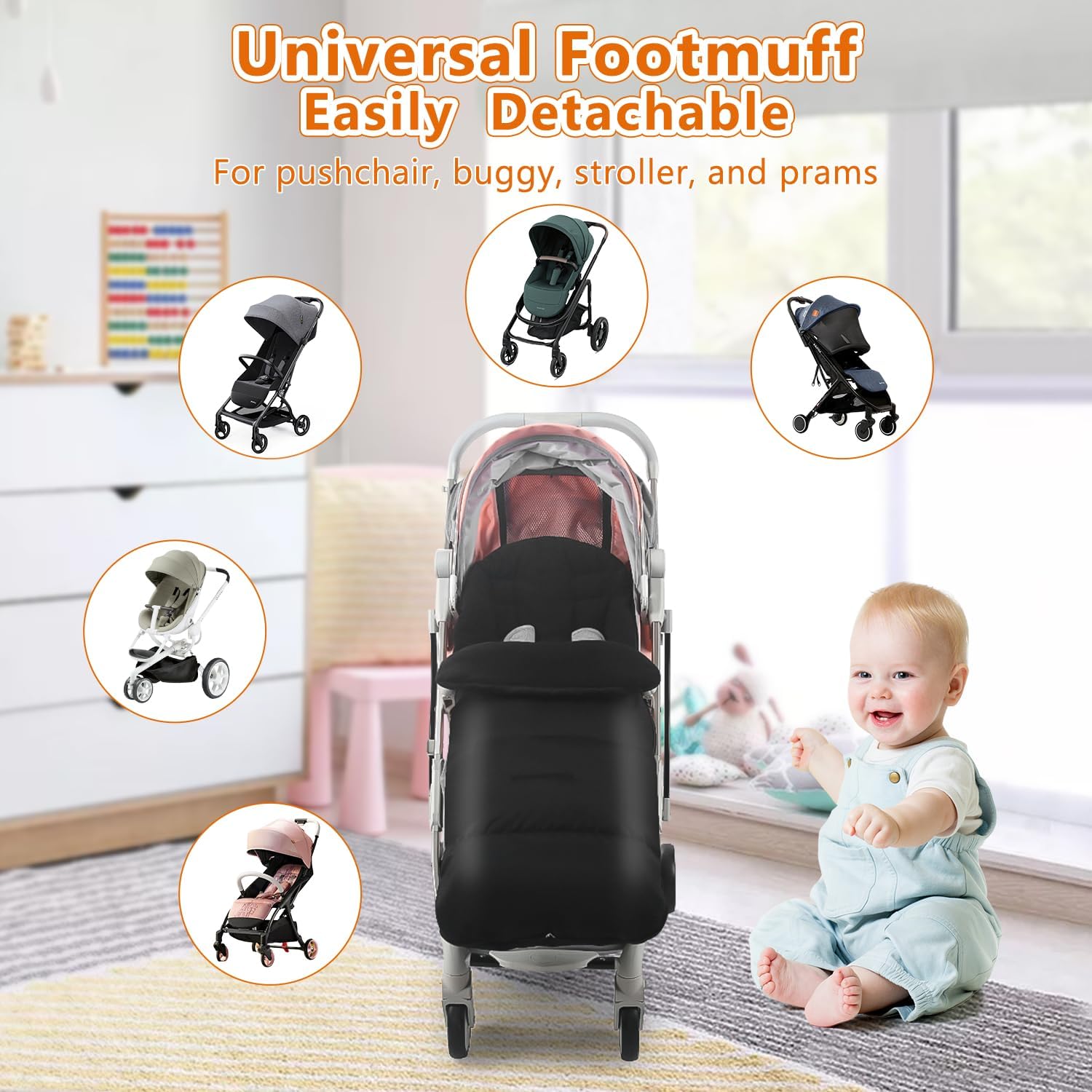 Detalle 2 de Universal Pushchair Footmuff 90cm