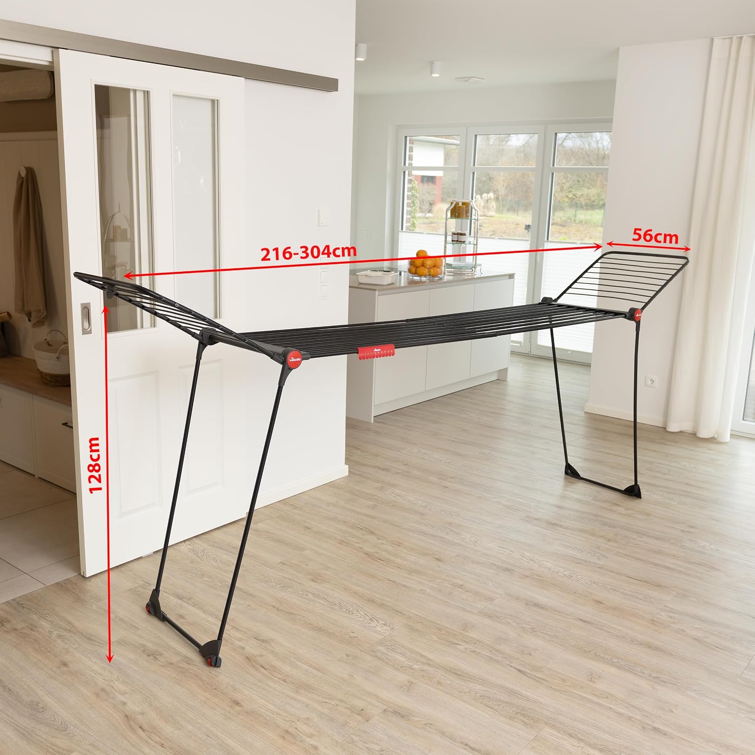 Detalle de Vileda Infinity Flex Ultimate: stendibiancheria telescopico da 30 m, griglia estensibile fino a 2 m