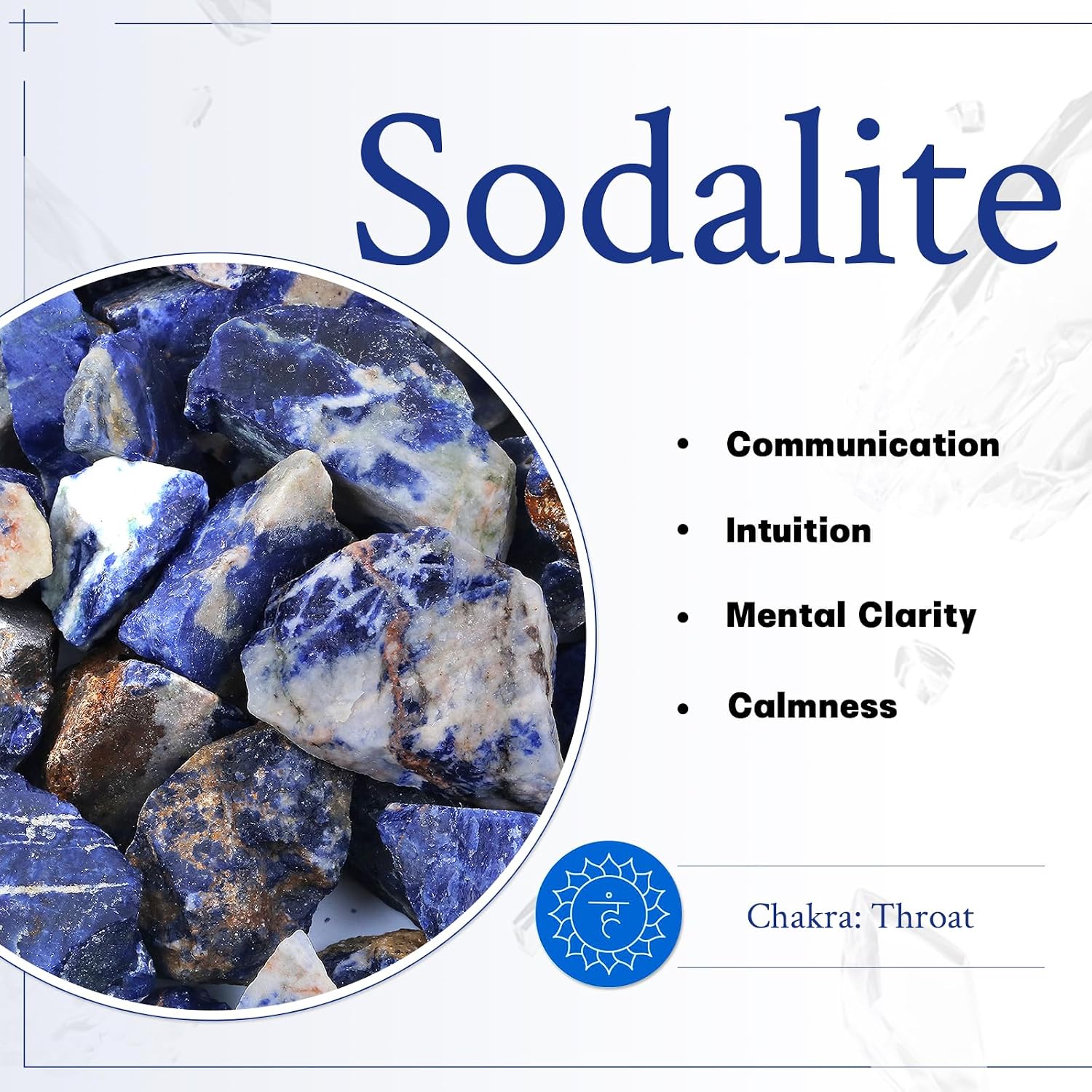 Detalle de mookaitedecor GDSTSU041904 Sodalite Flower Beads, 5mm Hole, 10-Pack