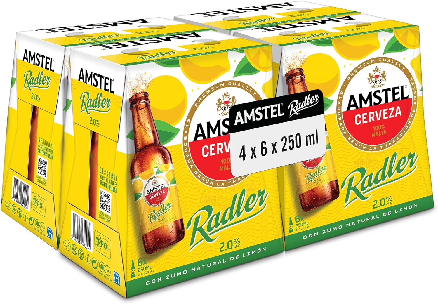 Thumbnail 5 de Amstel Radler 0,0 Cerveza Tostada Limón Sin Alcohol 🍋 - 24 Latas