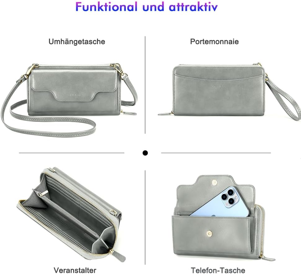 Thumbnail 2 de nuoku Umhängetasche Damen Klein – kompakte Crossbody mit RFID-Schutz und vielen Fächern