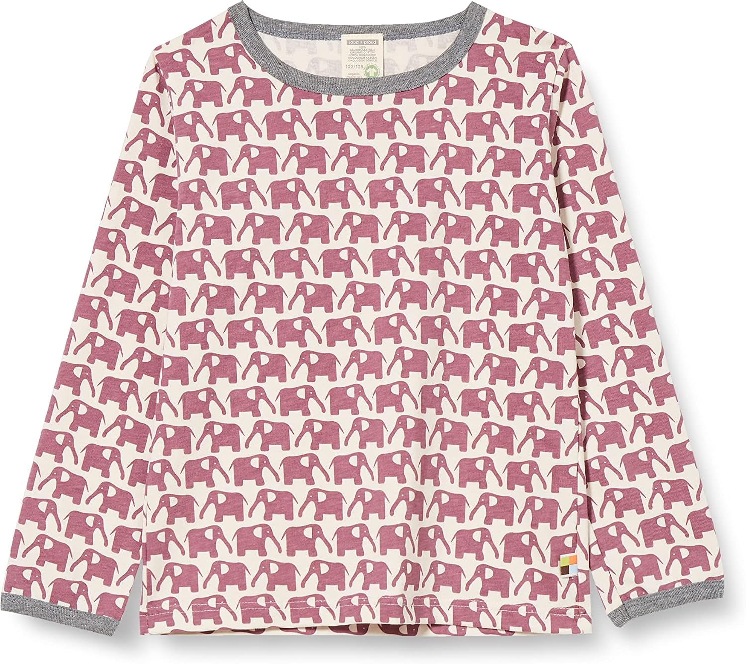 Detalle de Loud + Proud Langarmshirt Elefanten GOTS