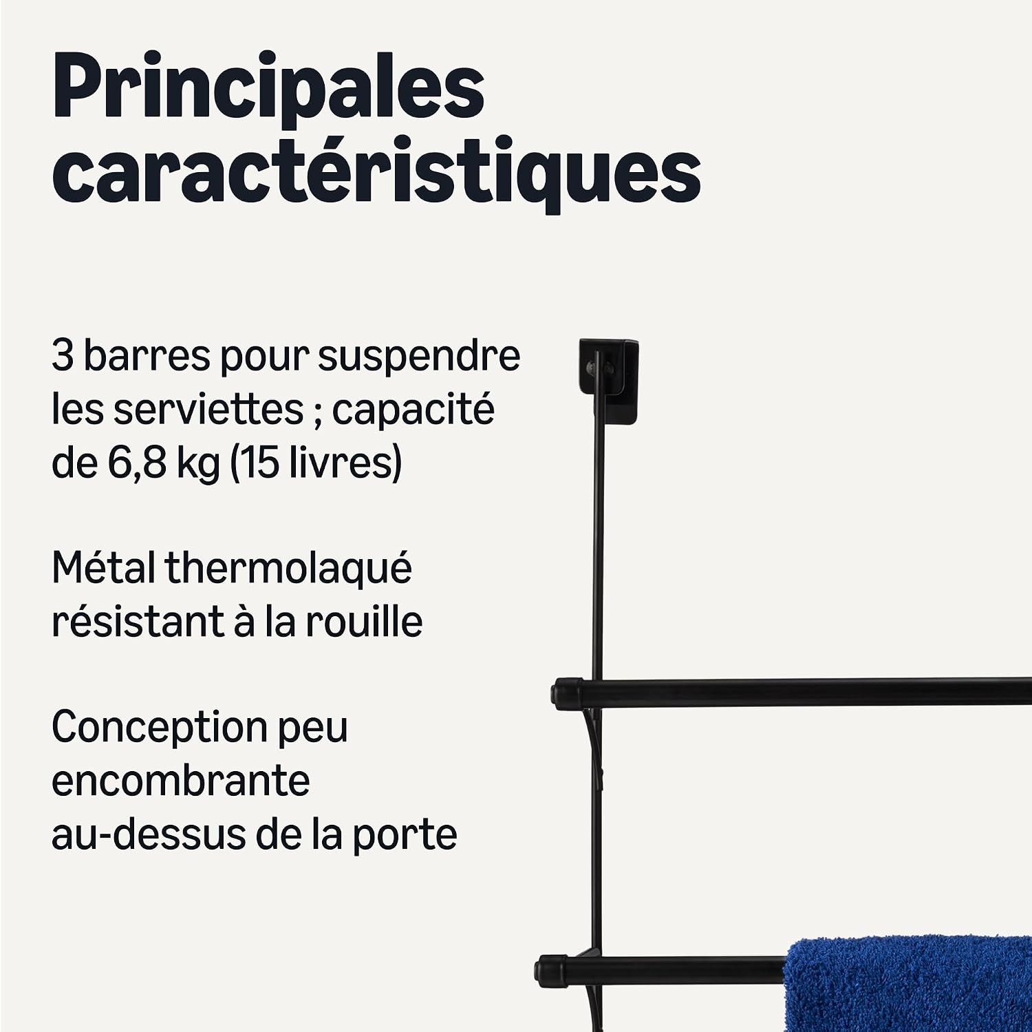 Detalle 2 de Amazon Basics Porte-serviettes 49 x 17 x 63 cm