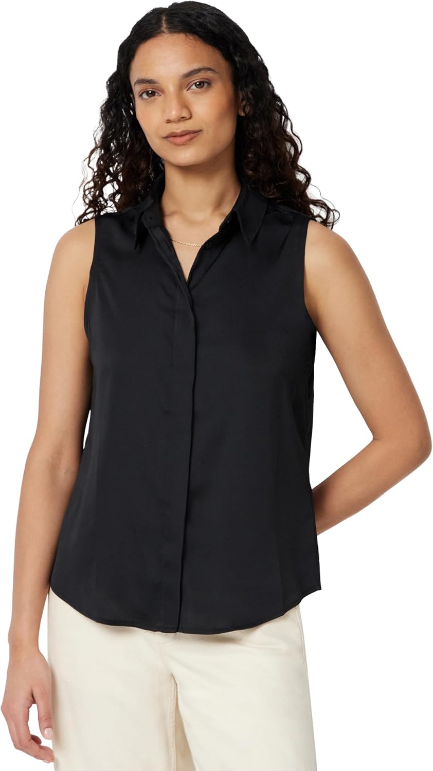 Imagen de Amazon Essentials Damen Ärmellose Bluse mit Knopfleiste – Regular Fit en OfertitasTOP