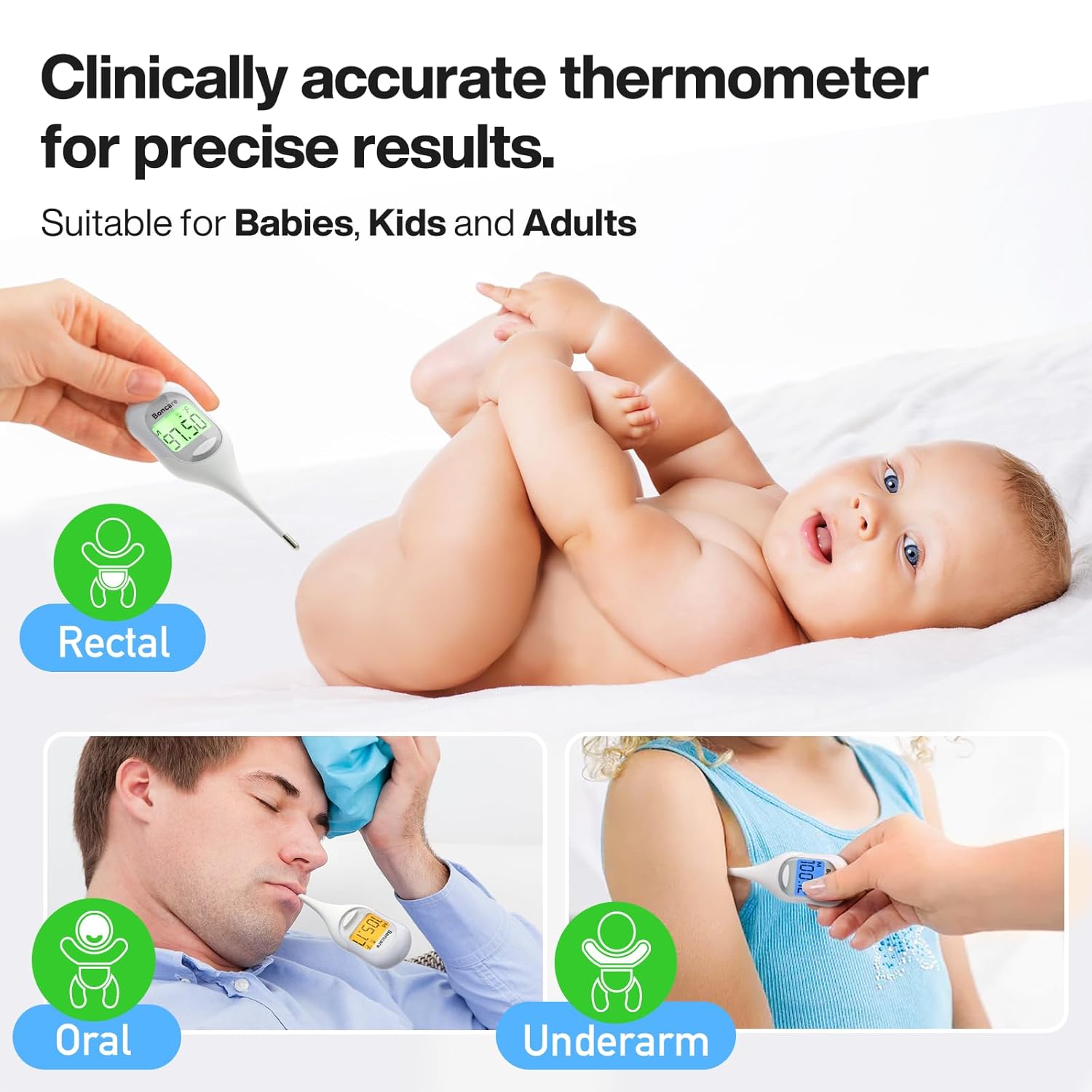 Detalle de Boncare T28 Basal Body Thermometer with Large Backlit Display