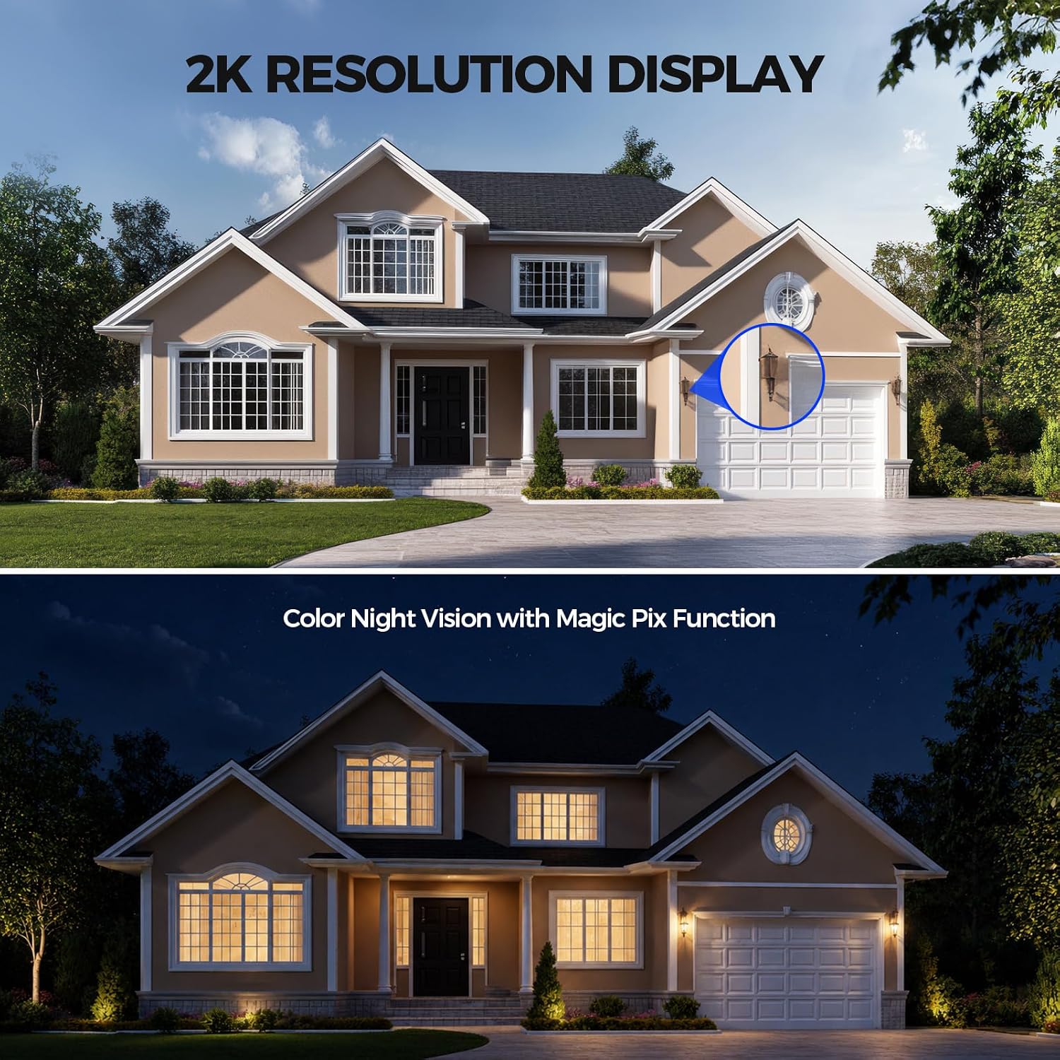 Thumbnail 1 de AlkiVision Solar Security Cameras Wireless Outdoor — 2K Color Night Vision, 360° View, AI Detection
