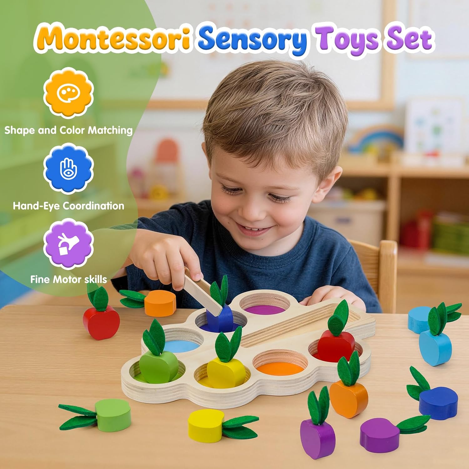 Thumbnail 2 de Joozmui Montessori Colour Sorting Apple Picking Toys for Toddlers