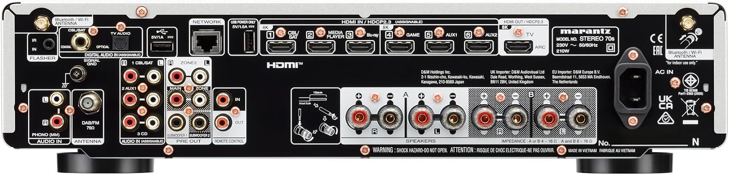 Detalle de Marantz STEREO 70S – stereofoniczny wzmacniacz HDMI, 75 W + 75 W, srebrny