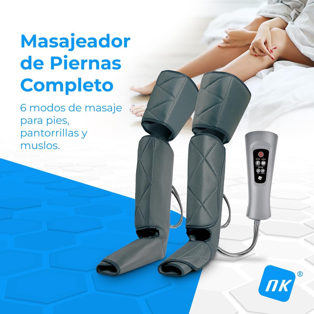 Detalle 2 de NK Masajeador de Piernas con Función de Calor y Compresión 💆